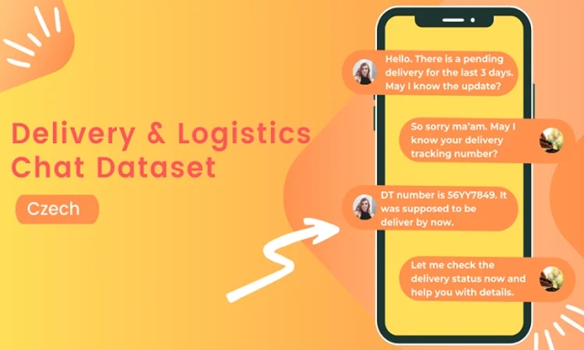 Delivery & Logistics NLP conversational chat dataset in Czech