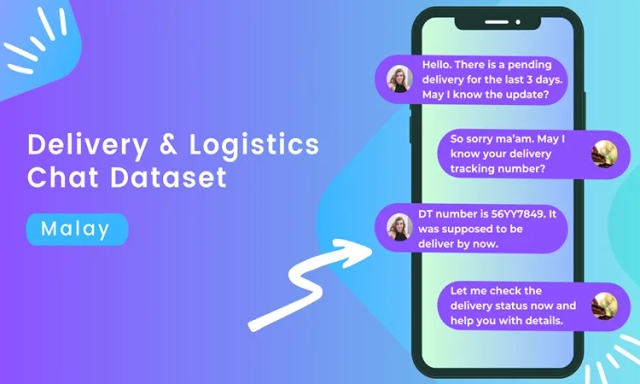 Delivery & Logistics NLP conversational chat dataset in Malay