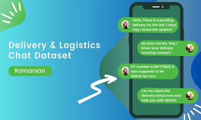 Delivery & Logistics NLP conversational chat dataset in Romanian
