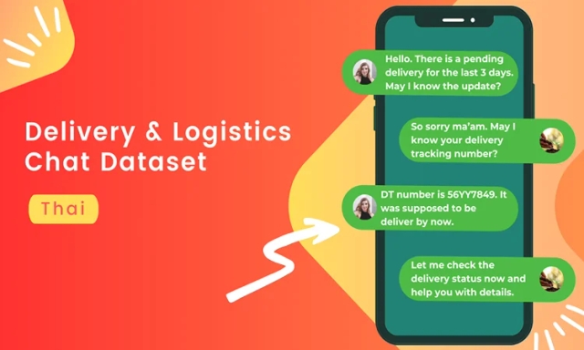 Delivery & Logistics NLP conversational chat dataset in Thai