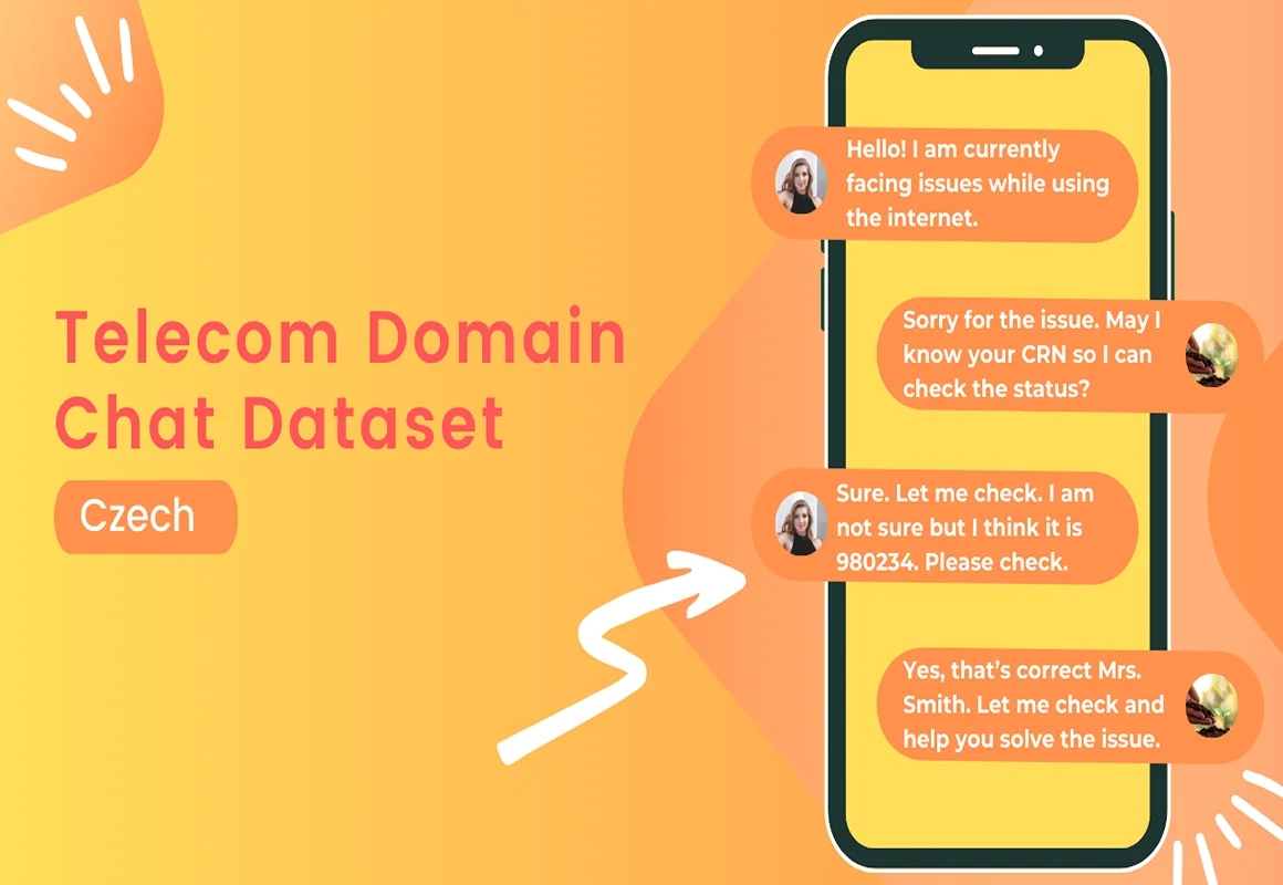 Telecom NLP conversational chat dataset in Czech