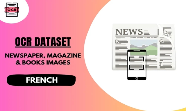 French OCR dataset with newspaper, books and magazine images