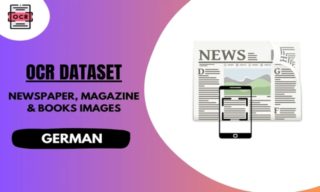 German OCR dataset with newspaper, books and magazine images