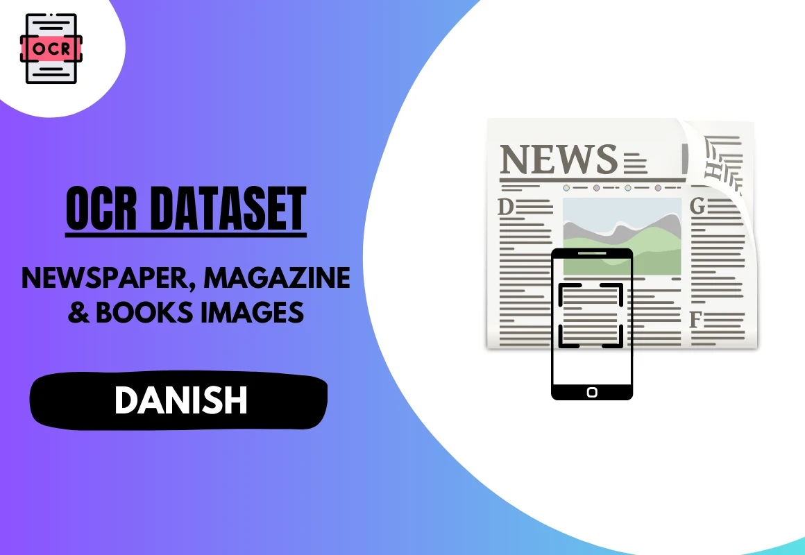 Danish OCR dataset with newspaper, books and magazine images