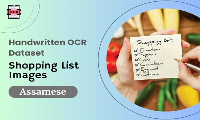 Assamese OCR dataset with shopping list images