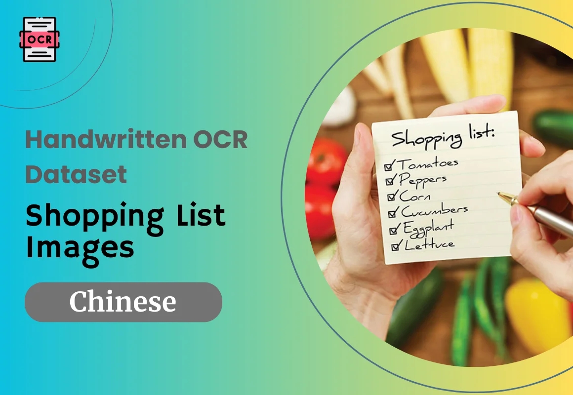 Chinese OCR dataset with shopping list images