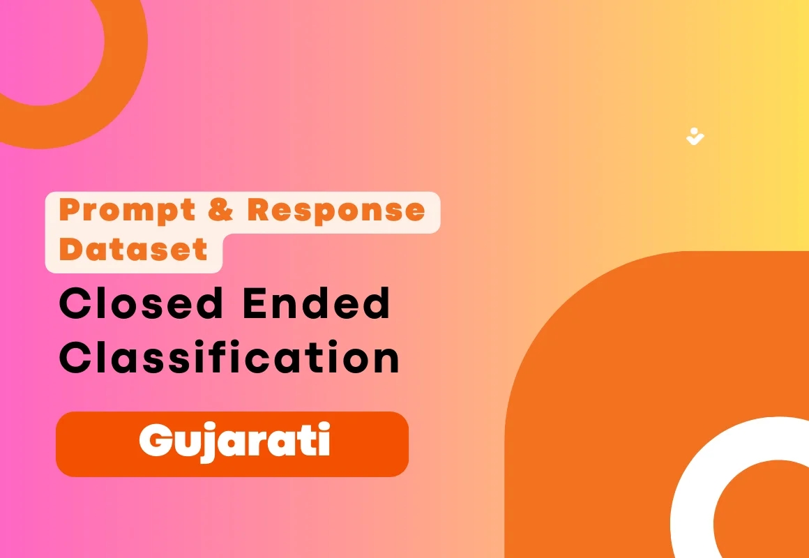 Closed Ended Classification Prompt & Completion Dataset in Gujarati