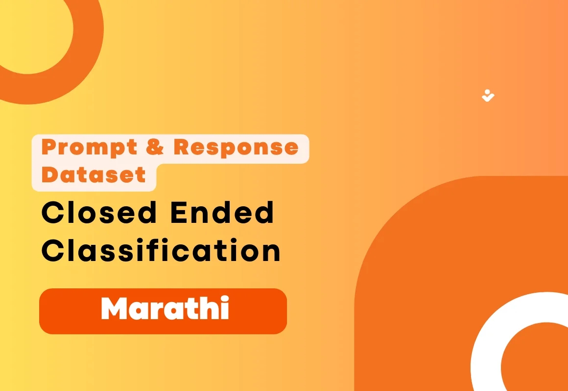 Closed Ended Classification Prompt & Completion Dataset in Marathi
