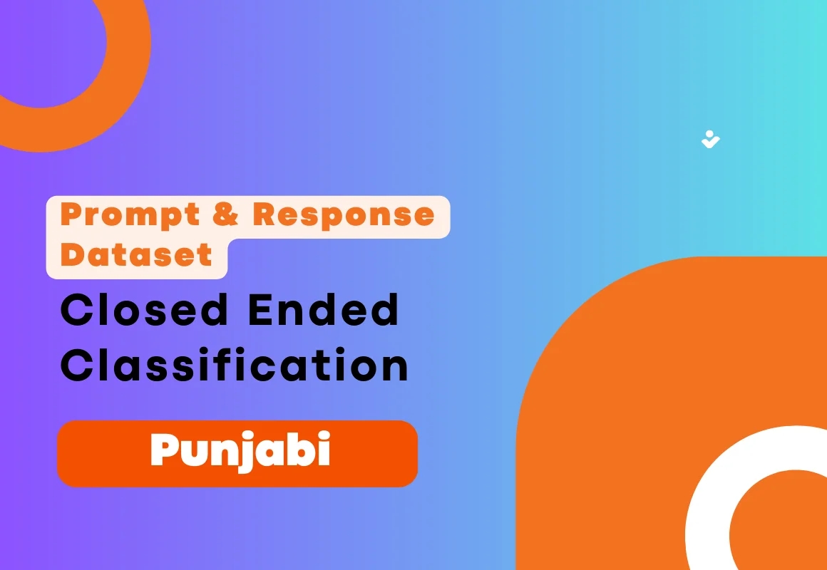 Closed Ended Classification Prompt & Completion Dataset in Punjabi