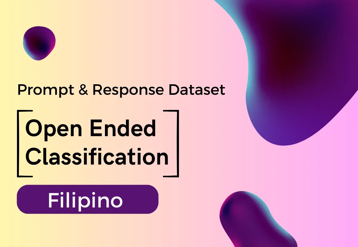 Open Ended Classification Prompt & Completion Dataset in Filipino