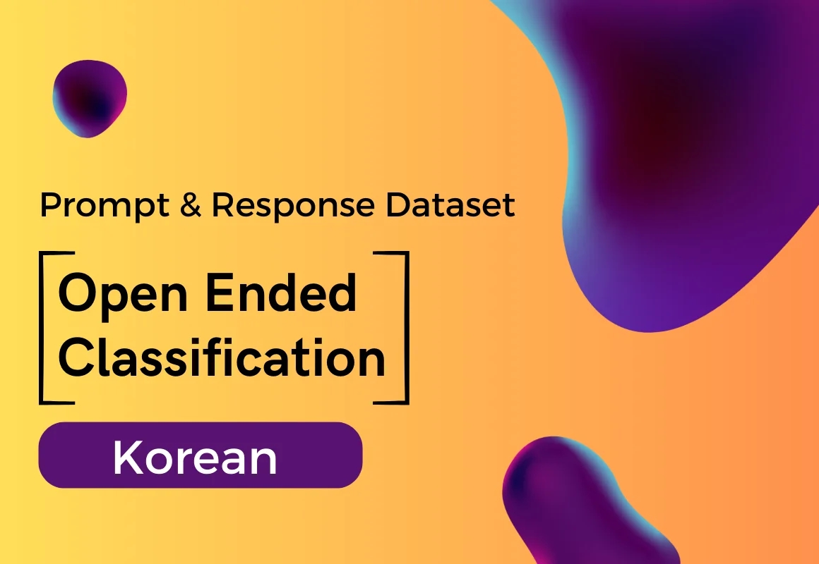 Open Ended Classification Prompt & Completion Dataset in Korean