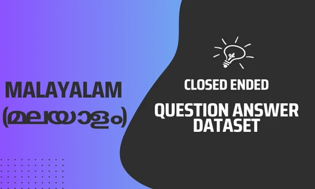 Closed Ended Question Answer Text Dataset in Malayalam