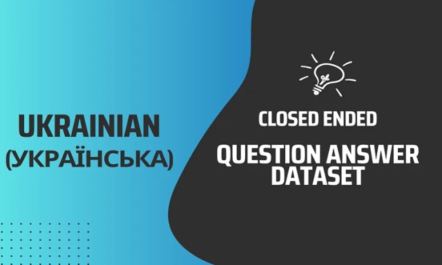 Closed Ended Question Answer Text Dataset in Ukrainian