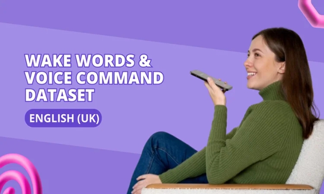 Wake words & Command dataset for training & fine-tuning of voice assistants in English (UK)